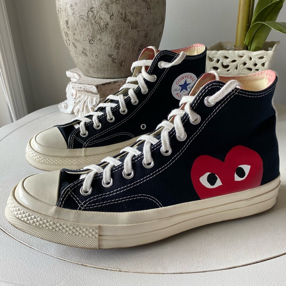 CONVERSE Comme des Garçons PLAY x Chuck Taylor All Star High-Top Sneakers M9 W11 - Picture 3 of 11